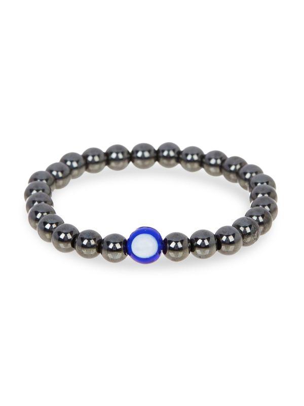 Jean Claude Hematite Evil Eye Beaded Bracelet