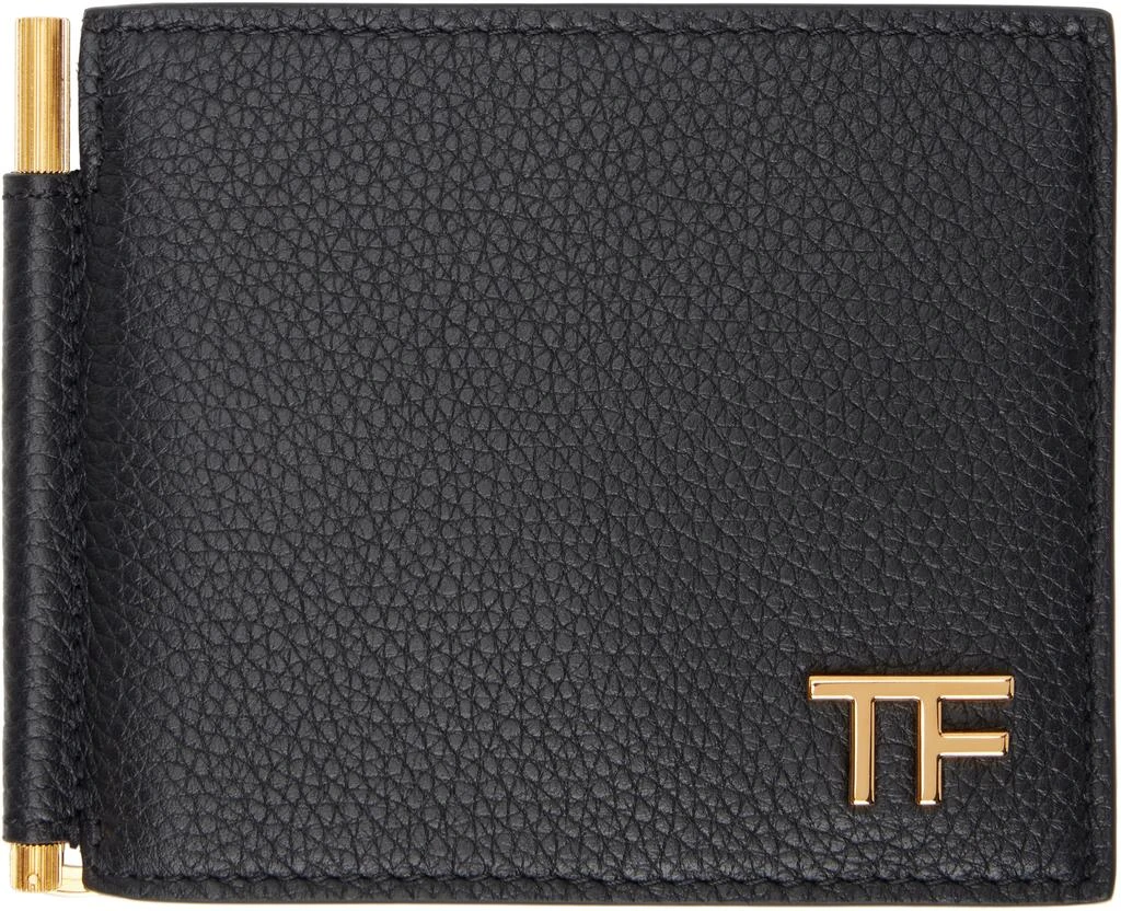 Tom Ford Black Grain Leather Money Clip Wallet 1