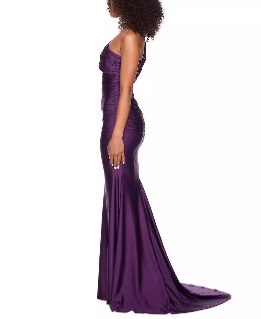 B Darlin Juniors' One-Shoulder Draped Floor-Sweeping Gown 8