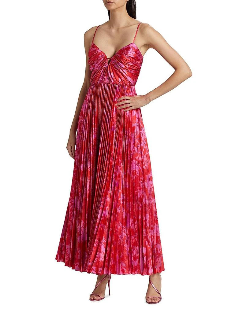 Monique Lhuillier Suzette Abstract Satin Maxi Dress 3