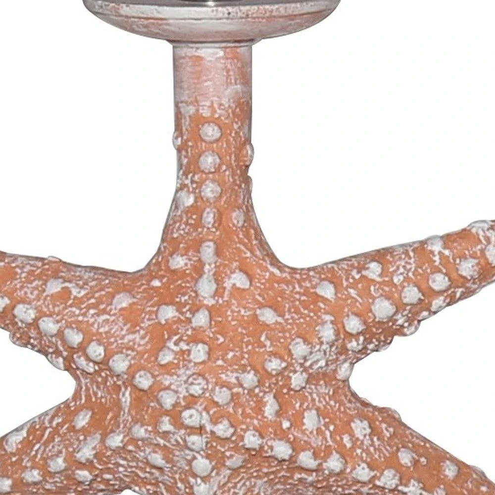 Homezia Set of Two Orange Coastal Starfish Table Lamps 4