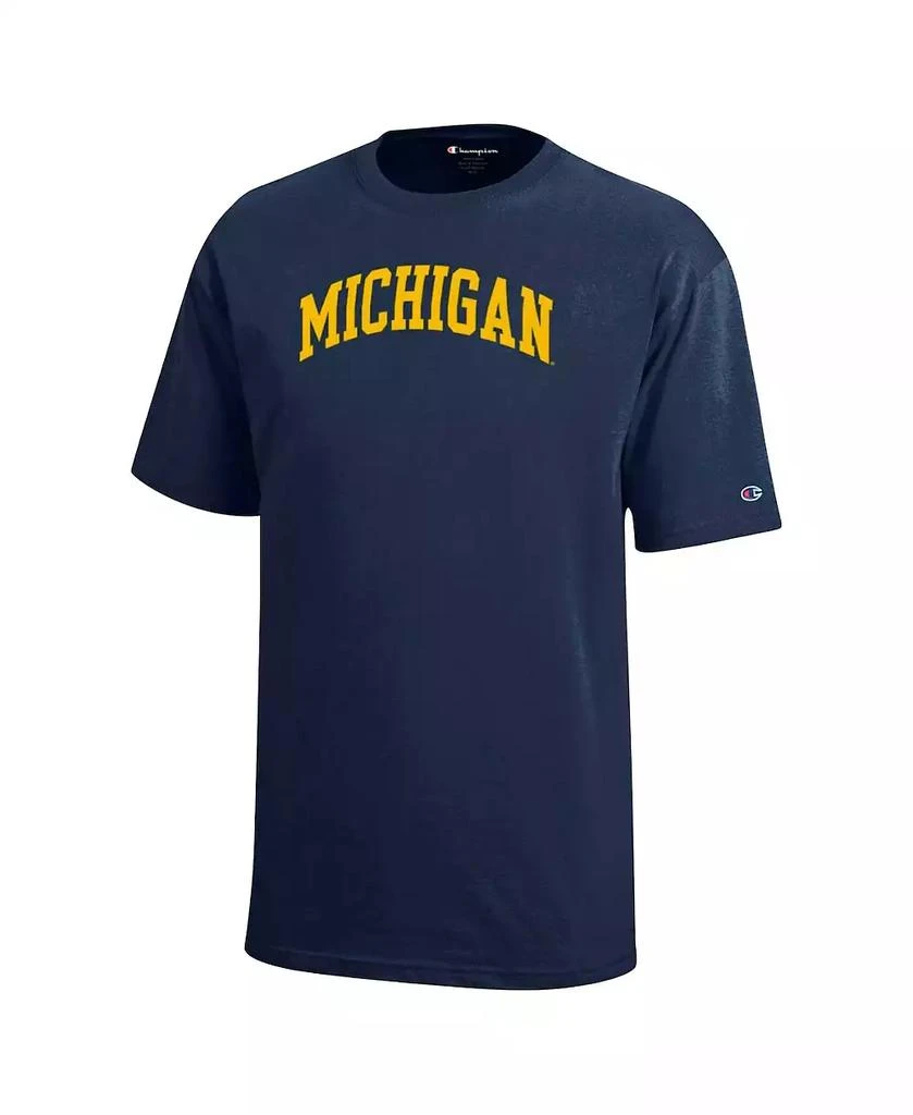 CHAMPION Big Boys and Girls Navy Michigan Wolverines Team Arch T-Shirt 2