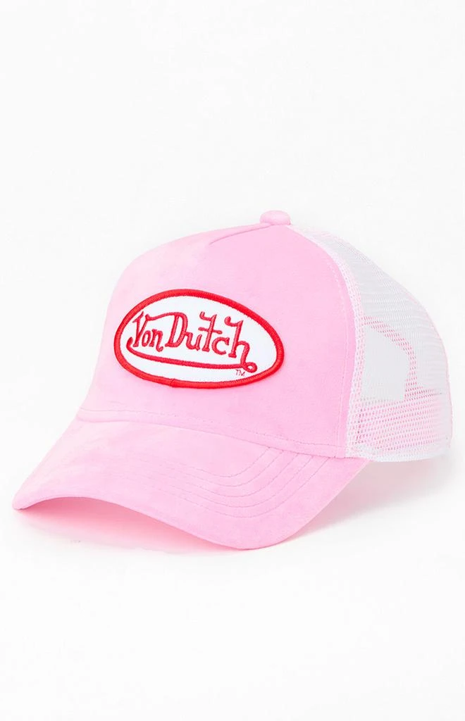 Von Dutch Pink Velvet Trucker Hat 4