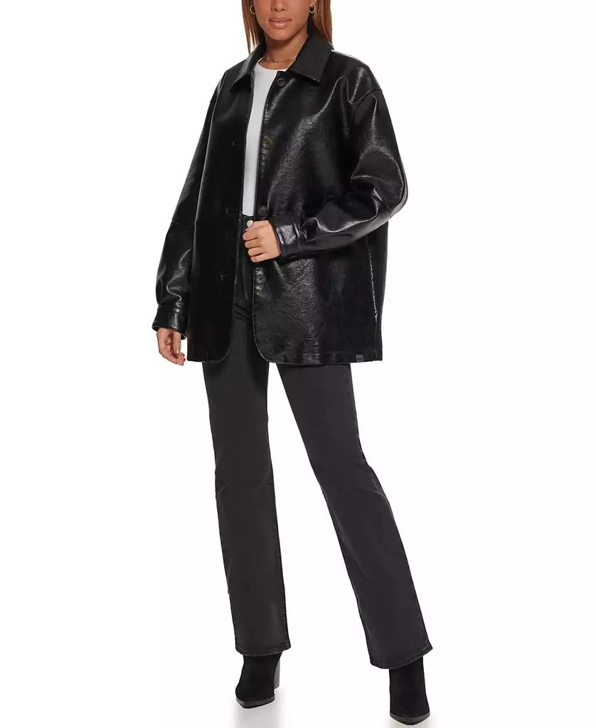 Levi's Women's Faux Leather Relaxed Vintage Look Blazer 5