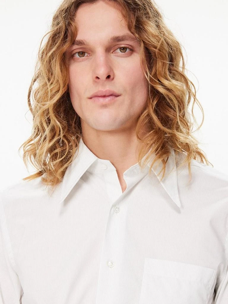 Husbands Paris Wide-collar striped cotton-poplin shirt 3