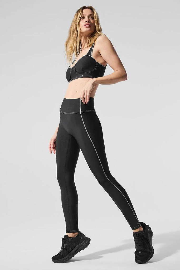 Alo Airlift High-Waist Redefine Legging - Burgundy Truffle/Black 3