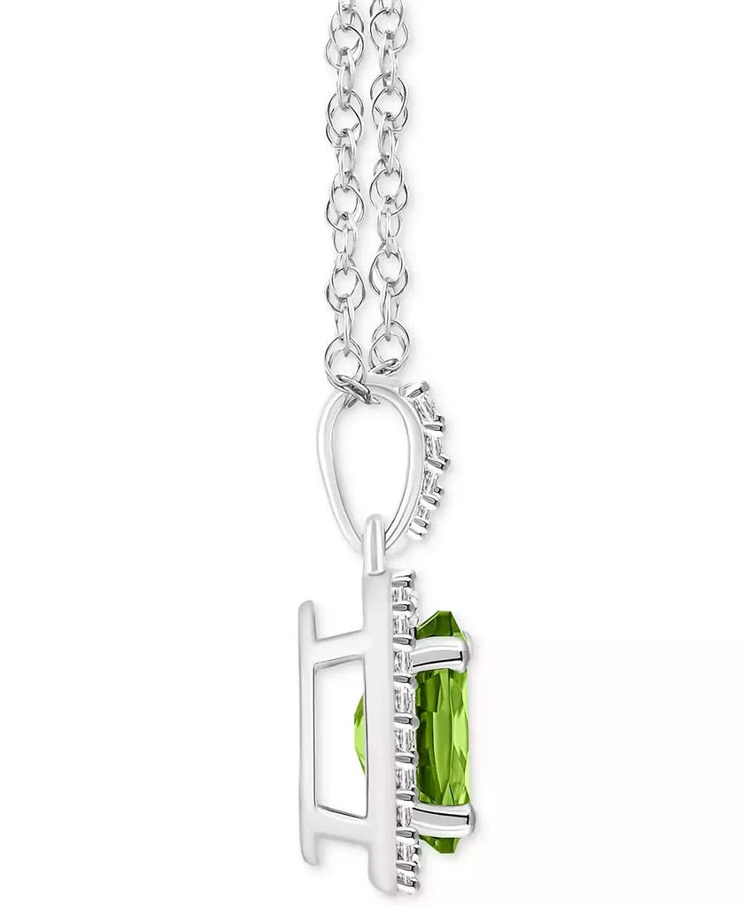 Macy
s Lab-Created Emerald (1 ct. t.w.) 
Lab Created White Sapphire (1/6 ct. t.w.) Oval Pendant Necklace in 10k White Gold 3
