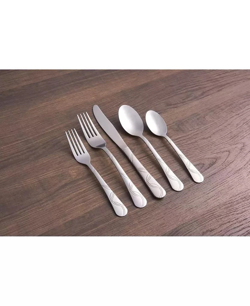 Cambridge Silversmiths Felicity Sand 45-Piece Stainless Steel Flatware Set, Service For 8 3