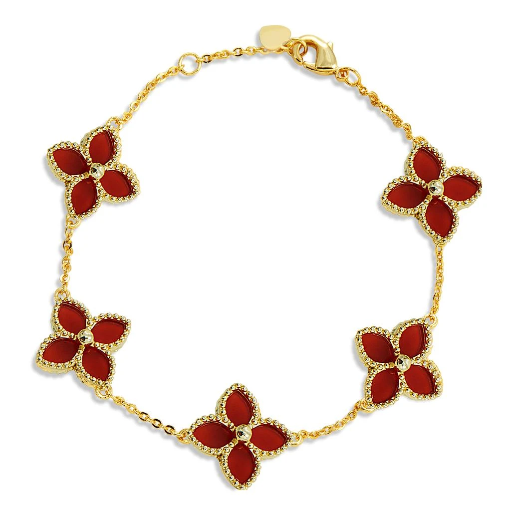 Savvy Cie Jewels 18K Gold Vermeil Flower Bracelet 4
