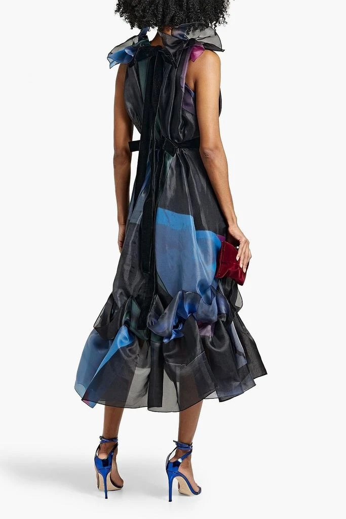 ROKSANDA Ruffled printed organza midi dress 3