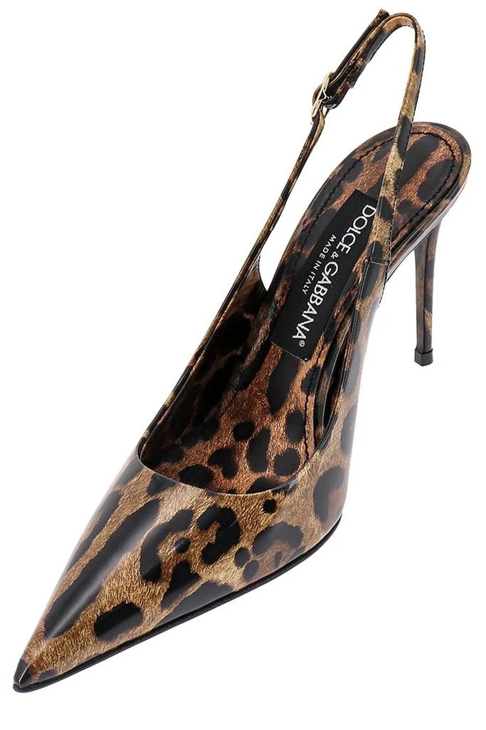 Dolce & Gabbana Dolce & Gabbana Kim Leopard-Printed Pointed-Toe Slingbacks 4