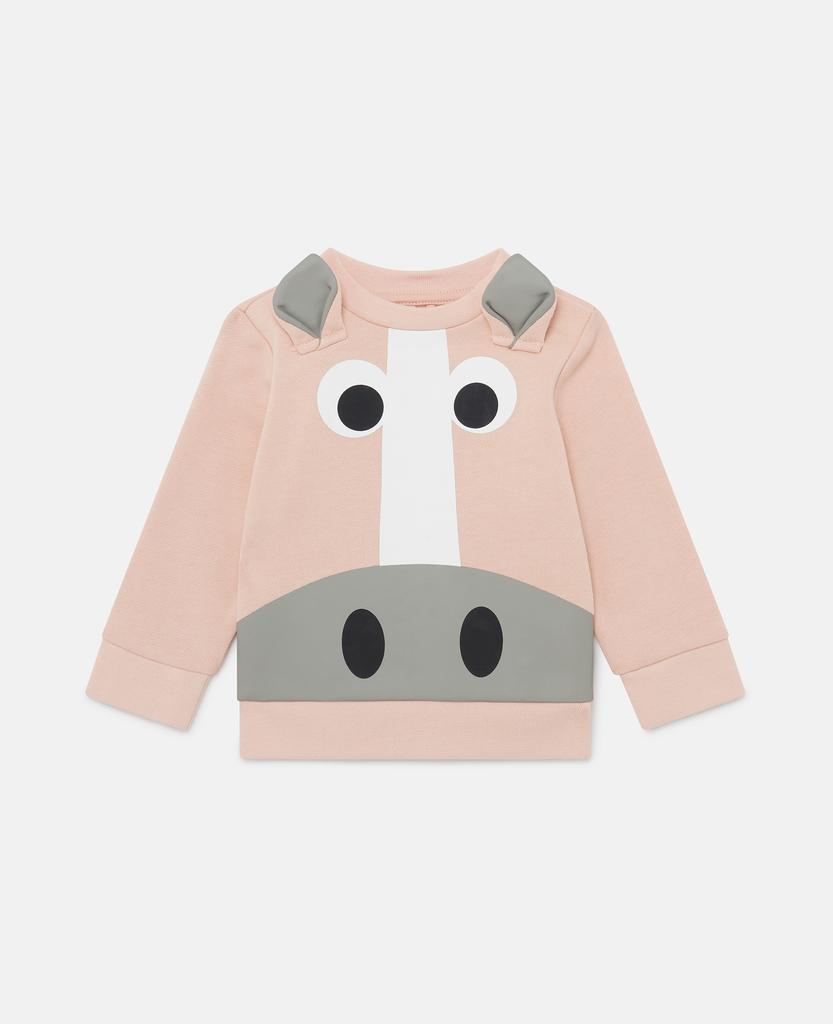 Stella McCartney Stella McCartney - Horse Graphic Sweatshirt, Woman, Peach pink, Size: 18m