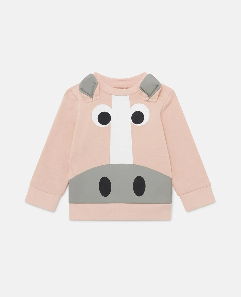 Stella McCartney Stella McCartney - Horse Graphic Sweatshirt, Woman, Peach pink, Size: 18m 1