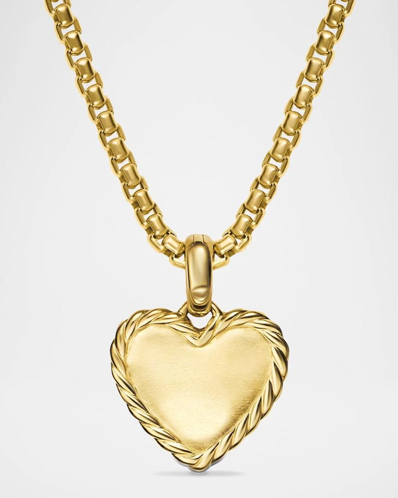 David Yurman Pave Plate Heart Enhancer with Diamonds in 18K Gold , 17mm 6