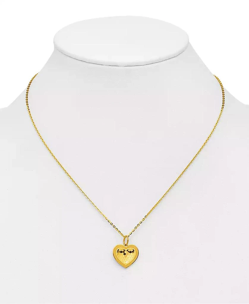 Macy's Heart Cable Chain Pendant Necklace in 24k Yellow Gold 4
