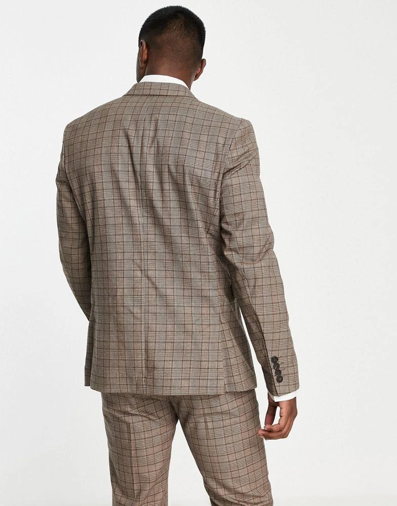 Selected Homme Selected Homme slim fit suit jacket in brown check 2
