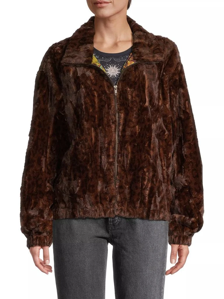 Johnny Was Jaguar Faux Fur Bomber Jacket 3