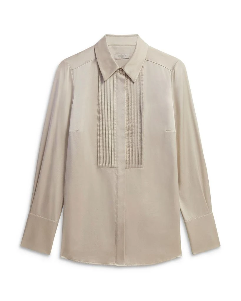 HOBBS LONDON Jaya Silk Pleated Blouse 8