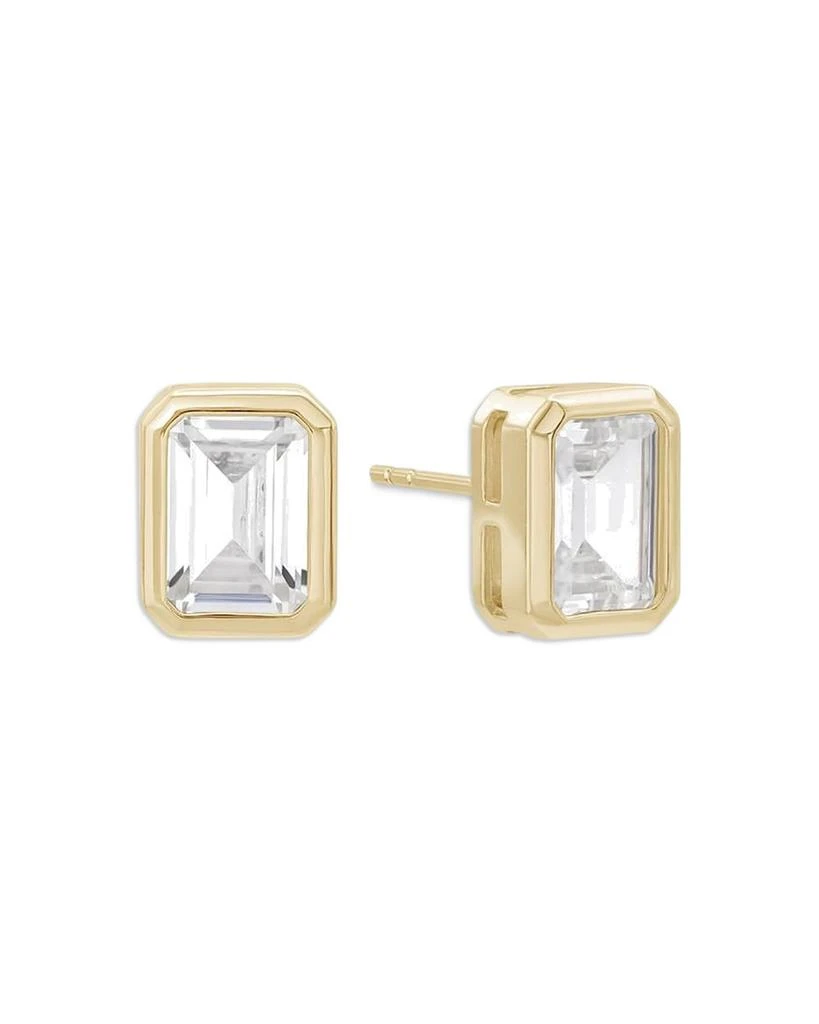 Shashi Baguette Cubic Zirconia Stud Earrings 1