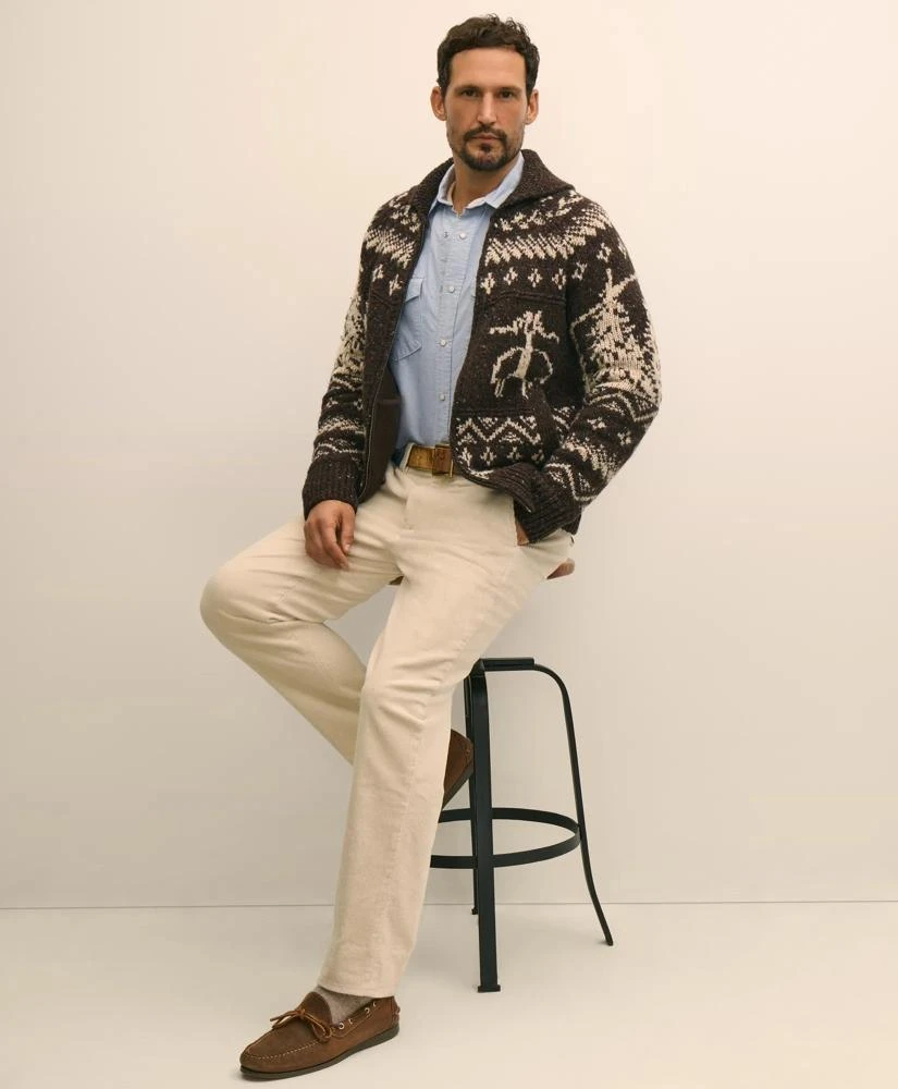 Brooks Brothers Donegal Wool Emblem Chunky Zip Cardigan 4
