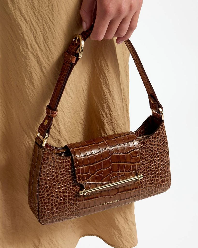 Strathberry Multrees Omni Zipped Soft Embossed Croc Shoulder Bag 4