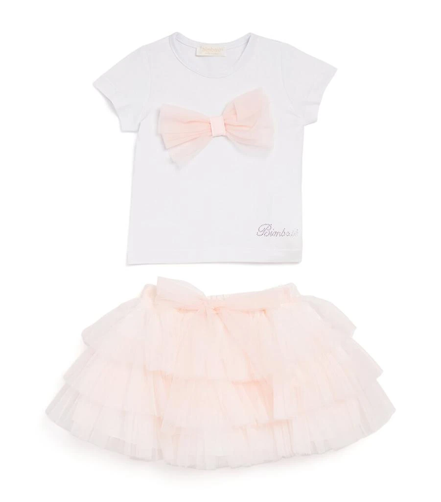 Bimbalo Bow-Embellished T-Shirt and Skirt Set (3-24 Months) 1
