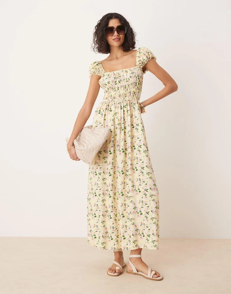 Midi Dress Asos Square Neck ASOS ASOS DESIGN Square Neck Midi