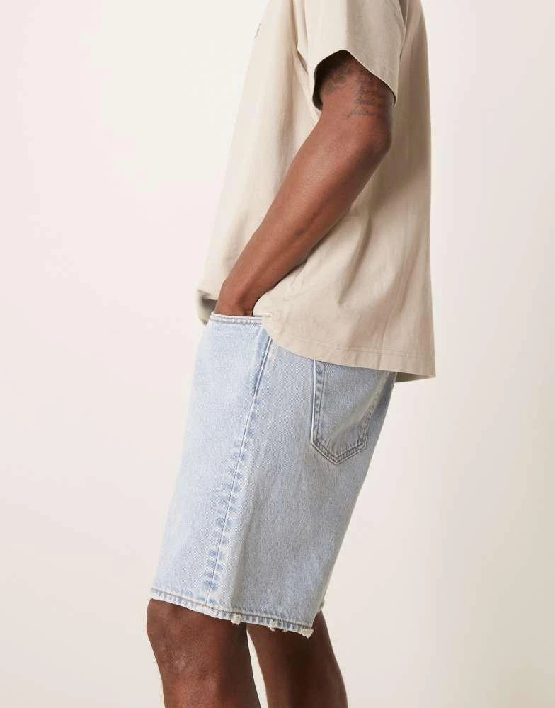 Abercrombie & Fitch Abercrombie & Fitch loose denim shorts in light wash blue 2
