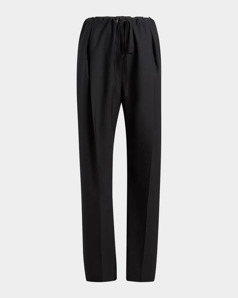 Khaite Trenton Pleated Straight-Leg Pull-On Pants 1