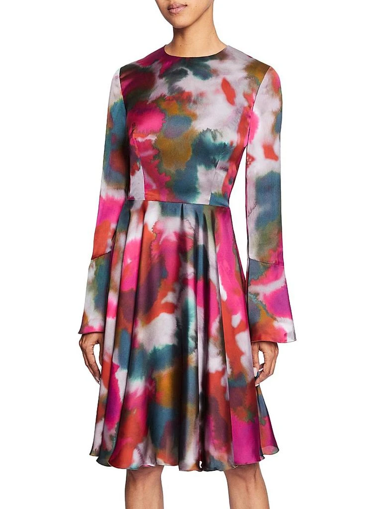 Santorelli Abstract Georgette Fit & Flare Knee-Length Dress 3