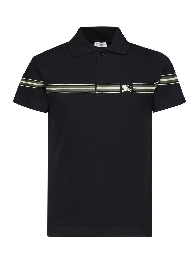 Burberry Burberry Equestrian Knight Motif Striped Polo Shirt
