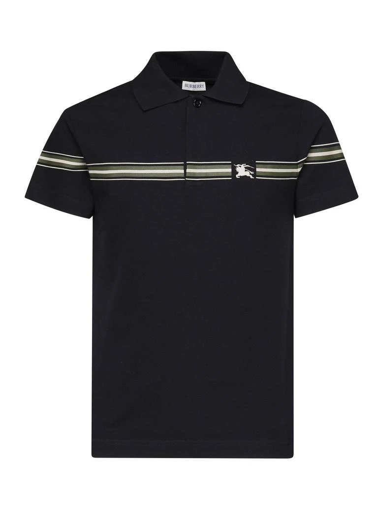 Burberry Burberry Equestrian Knight Motif Striped Polo Shirt 1