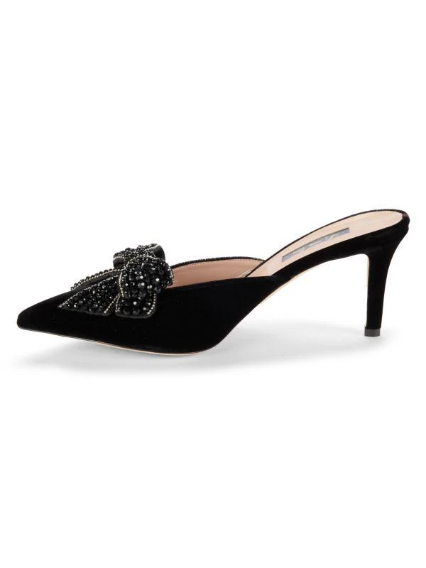 SJP by Sarah Jessica Parker Marvel Crystal Velvet Bow Heel Mules 4