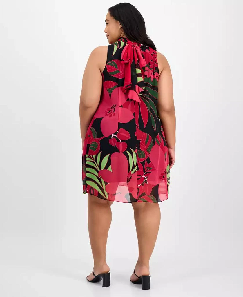 Robbie Bee Plus Size Bow-Back Printed Trapeze Dress 5