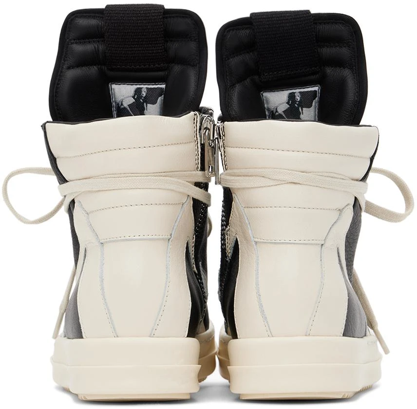 Rick Owens Kids Black & Off-White Geobasket Sneakers 2