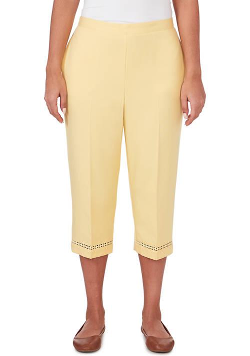 Alfred Dunner Dunner Womens Charleston Capri Pants With Lace Inset