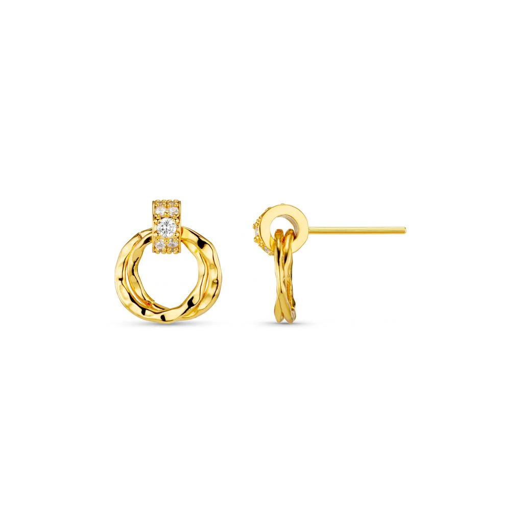 Orelia London Mini Pave & Open Circle Interlocking Stud Earrings 1