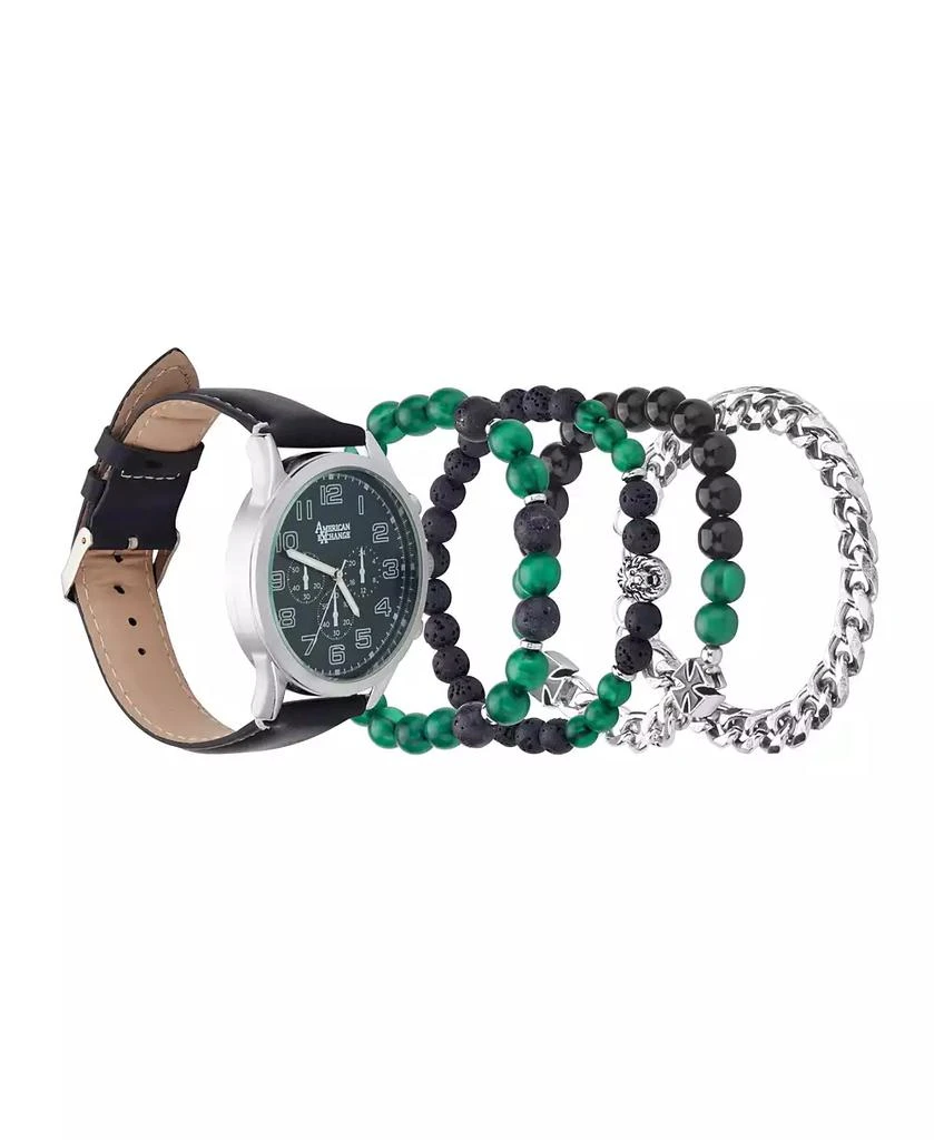 American Exchange Men's Quartz Black Polyurethane Strap Watch 2