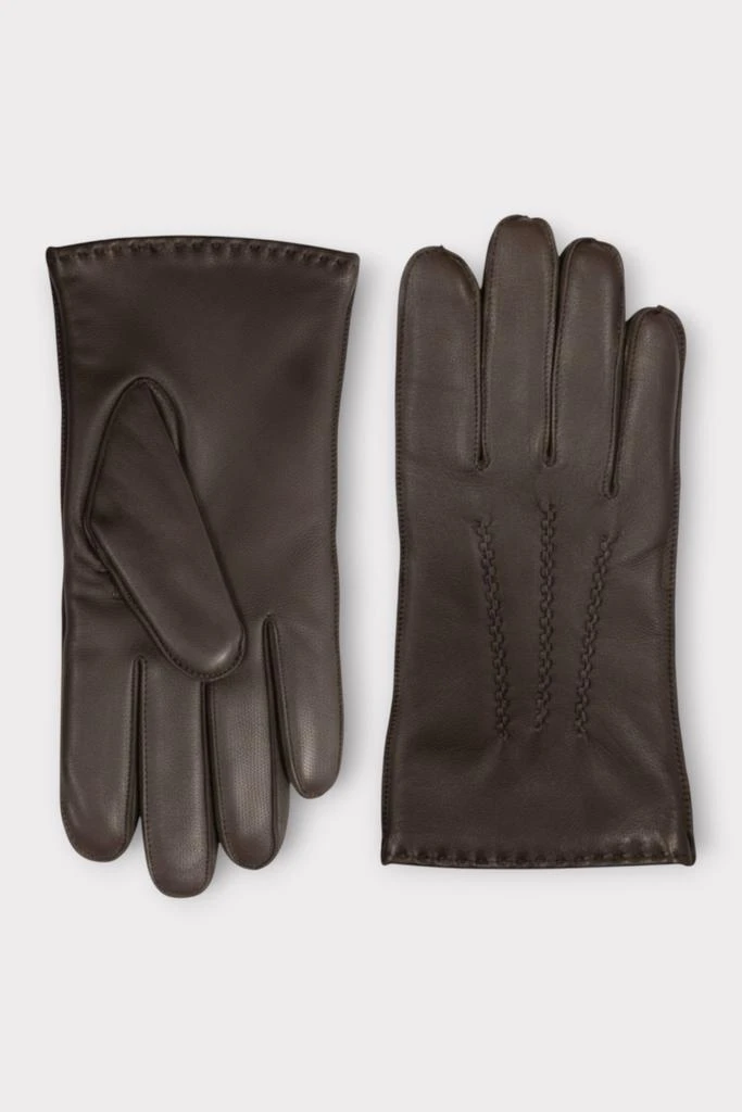 Infinity Leather Men’s Brown Italian Leather Warm Wool Lining Winter Stich Design Riding Driving Casual Gloves 1
