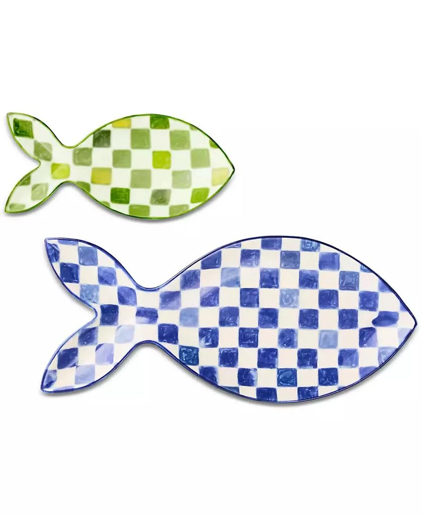 MacKenzie-Childs Go Fish Serving Platters, Set of 2