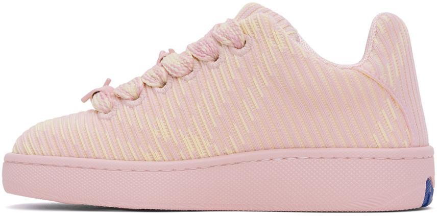 Burberry Pink Check Knit Box Sneakers - Casual Shoes