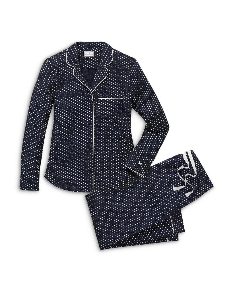 Petite Plume Woven Twill Midnight Hearts Classic Pajama Set 7