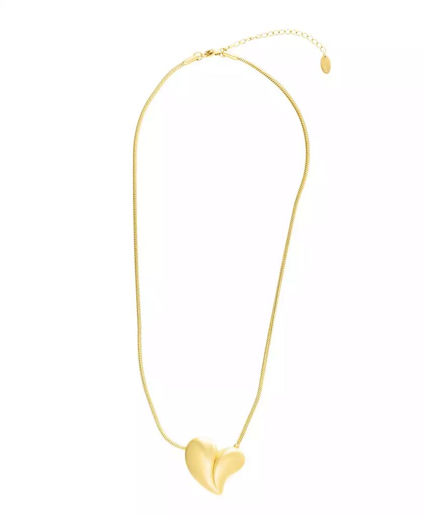 ADORNIA Gold Tarnish Resistant Adjustable Oversized Puffy Heart Necklace