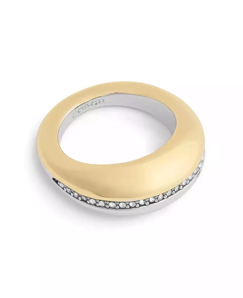 Coach Faux Stone Signature Pave Tubular Cocktail Ring 1