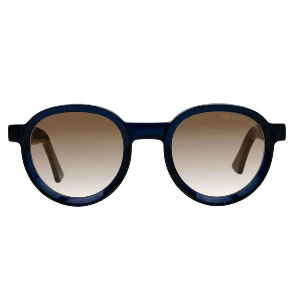 Cutler and Gross 1384-02 Sun 49mm Classic Blue Navy / Grad Brown Lens Flash G 1