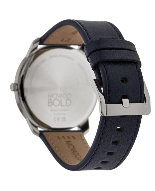 Movado Movado Bold Thin Grey Dial Blue Leather Strap Men
s Watch 3600586 4