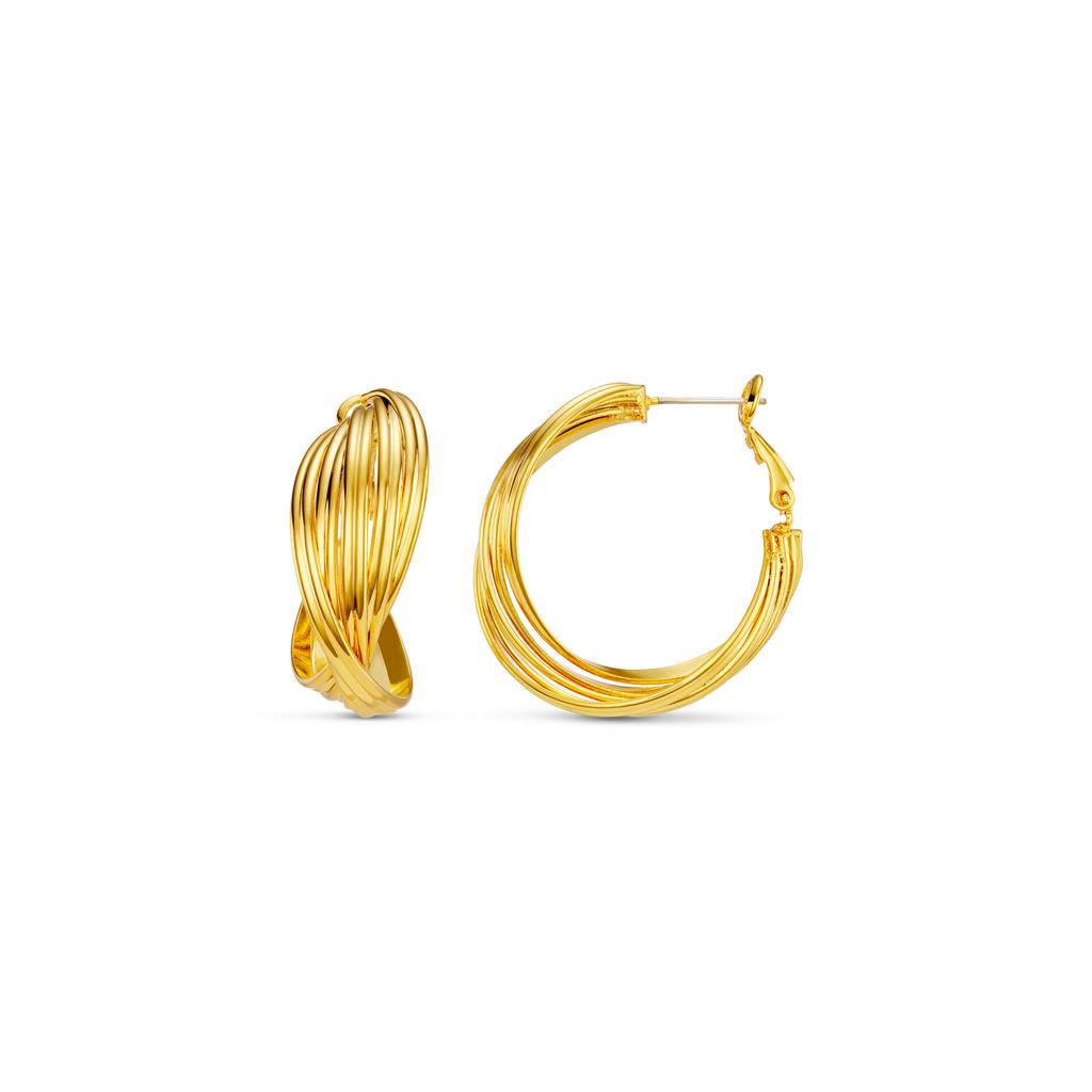 Orelia London Statement Interlocking Twist Hoop Earrings