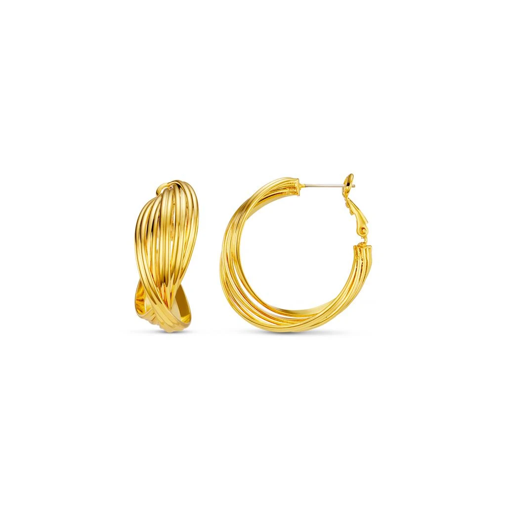 Orelia London Statement Interlocking Twist Hoop Earrings 1
