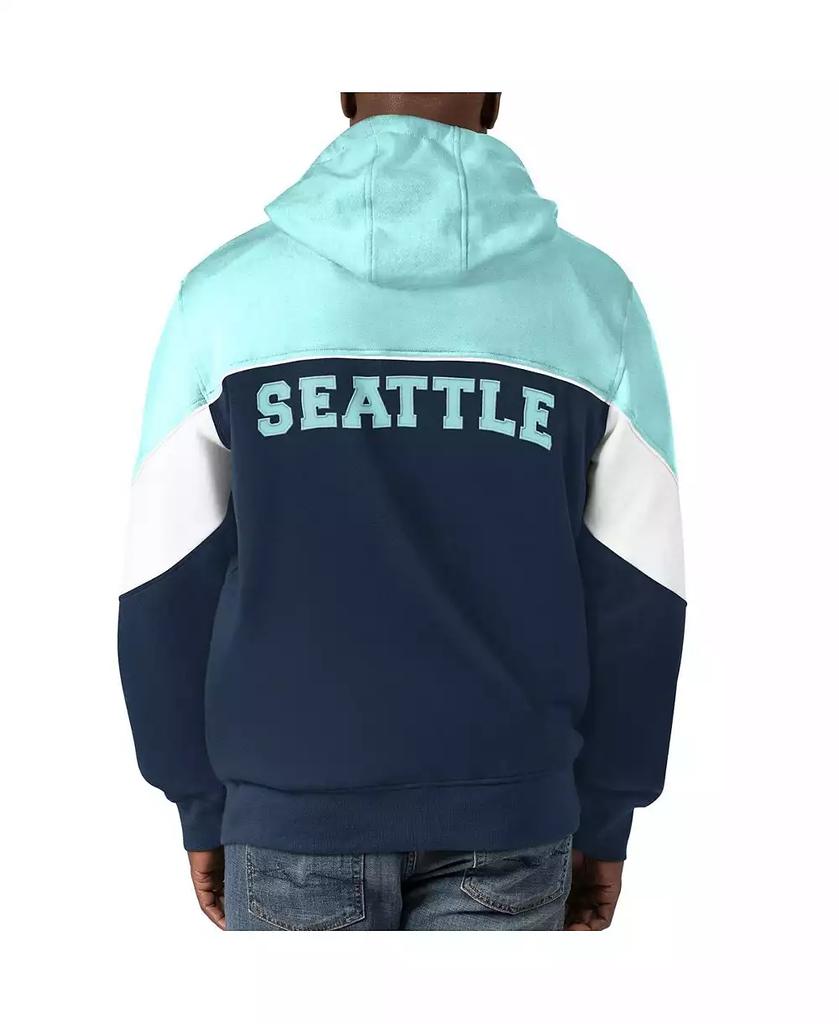Starter Men's Navy, Light Blue Seattle Kraken Power Forward Full-Zip Hoodie