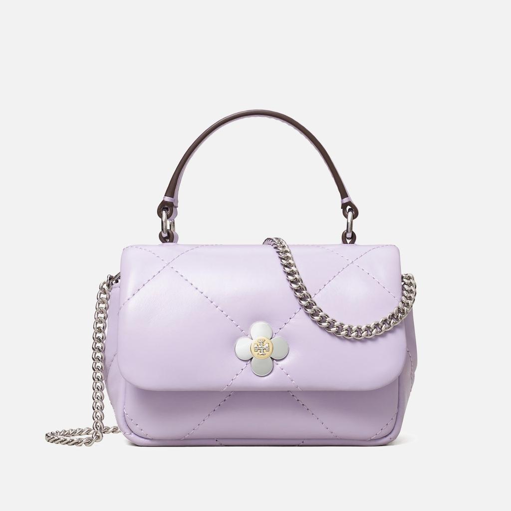 Tory Burch Tory Burch Kira Clover Diamond-Quilted Micro Chain Wallet